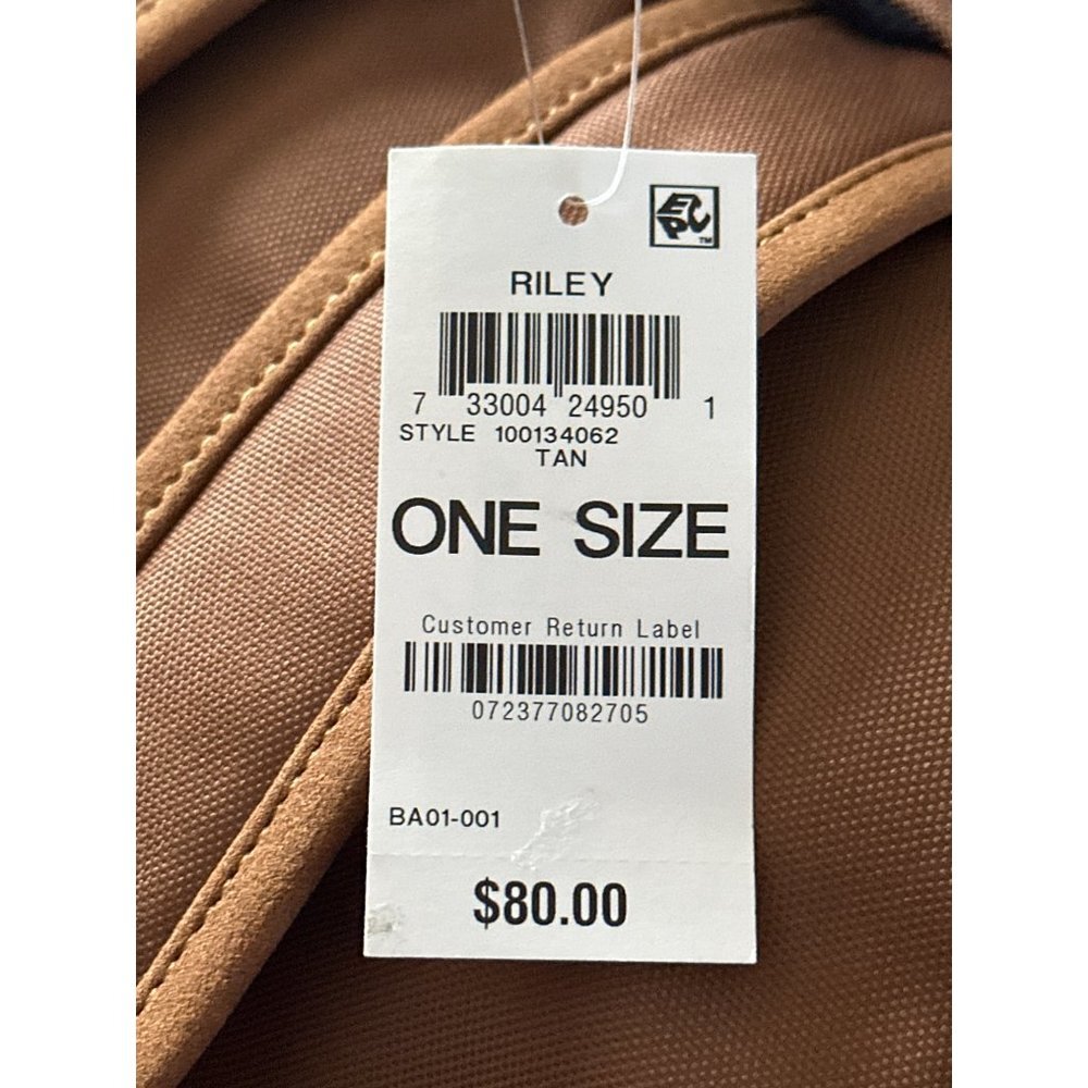 Sun + Stone Riley Mens Canvas Colorblocked Backpack, Tan, NWT - Picture 4 of 4